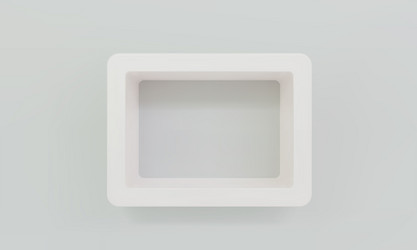 empty white rounded rectangular shelf or niche vector