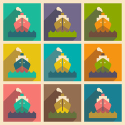 flat with shadow concept and mobile application vector image