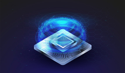 Microchip processor with lights effects vector