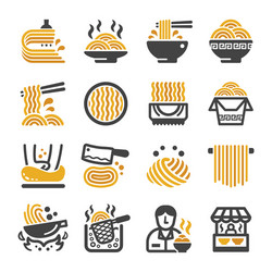Noodle icon set vector