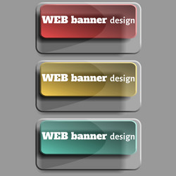 set of realistic web banners rectangular form vector image