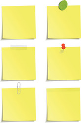 Yellow Sticky Notes - Attachment Methods vector image