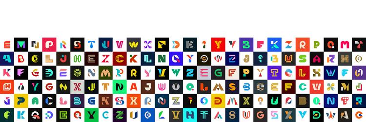 abstract collection with letters Vector Image