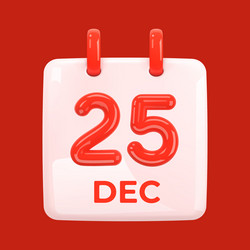 advent daily calendar with the date december 25th vector image