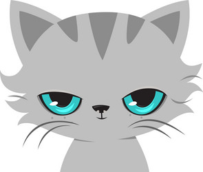 angry cat cartoon cute grumpy vector