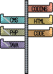 Colored pencil silhouette of bar with programming vector