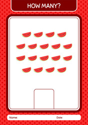 How many counting game with watermelon worksheet vector