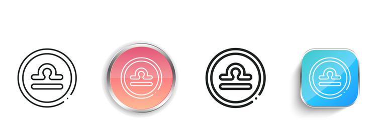 libra icon thin linear regular and button style vector image