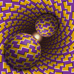 two balls are moving in hole 3d objects zigzag vector image