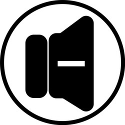 volume down music player button linear icon vector image