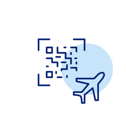 an airplane with a qr code vector image