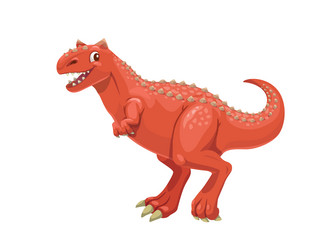 cartoon carnotaurus dinosaur character vector