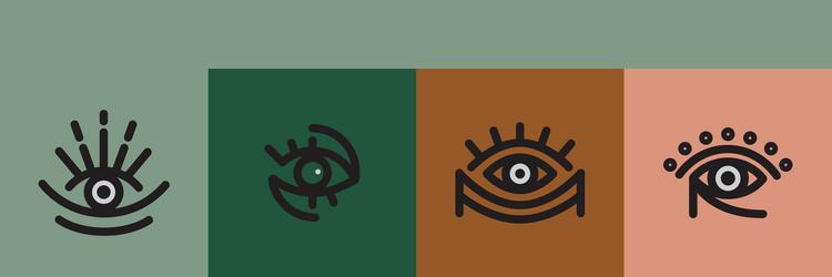 different eyes icon set collection in simple vector image