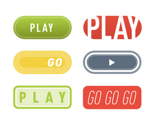 ui interface button play media internet isolated vector image