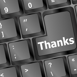 A thanks message on enter key of keyboard vector