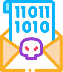 binary code icon outline vector image