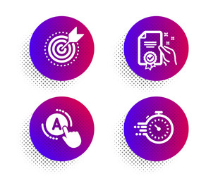 certificate ab testing and target purpose icons vector image