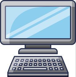 Computer monitor with keyboard technology gadget vector