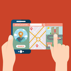mobile app for location and navigation vector image