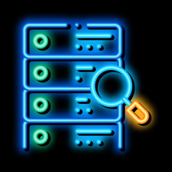 Particle research algorithm neon glow icon vector