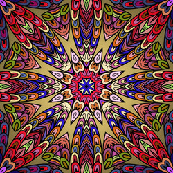 seamless pattern with colorful circle ornament vector image