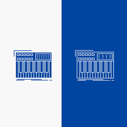 synth keyboard midi synthesiser synthesizer line vector image