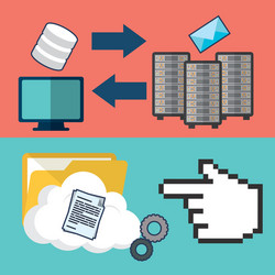 web hosting file document computer design vector image