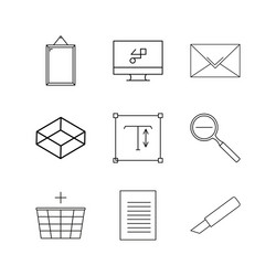 Design elements linear icon set simple outline vector