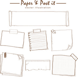 Paper and Post-it Notes Sketch vector