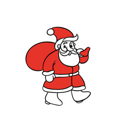 santa claus comes with bag gifts christmas and new Vector Image