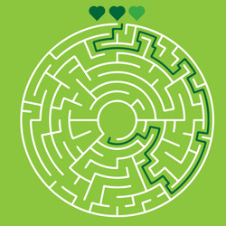 Labyrinth shape design element one exit vector