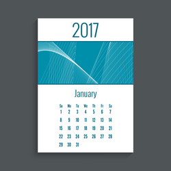 Monthly calendar for 2017 vector