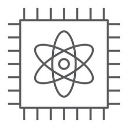 quantum computing thin line icon technology vector