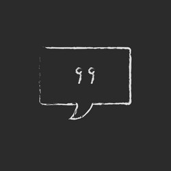 Speech square with comma drawn in chalk vector