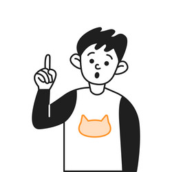 surprised boy finding problem solution line vector image