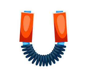 cartoon sporty letter u as a hand grip sport font Vector Image