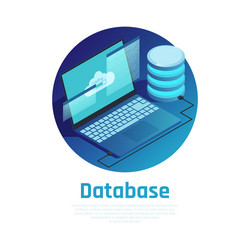 Database Isometric Network vector image