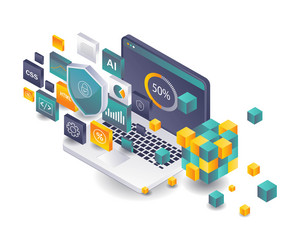 digital transformation in blockchain business vector image