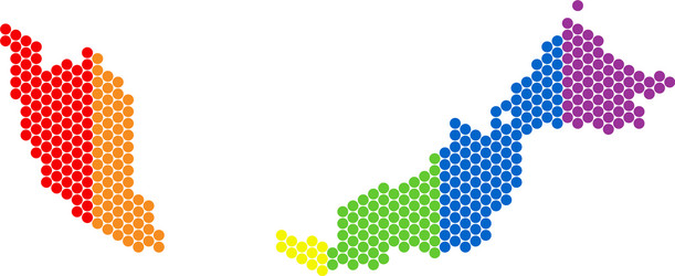 Lgbt spectrum dot malaysia map vector