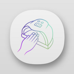 Nail dryer app icon uv led hybrid lamp gel polish vector