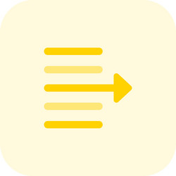Narrow document page-setup text right shift arrow vector