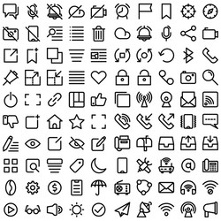 user interface icon set include vector image