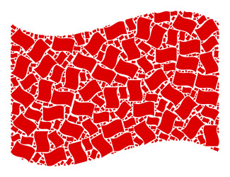 waving flag recursion icon composition of self vector image