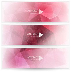 Abstract geometric trianglular banners set vector