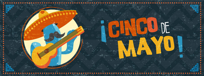Cinco de Mayo Mariachi Cactus Fiesta Vector Image
