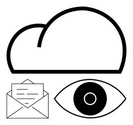 cloud technology with email communication and data vector image