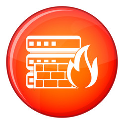 database and firewall icon flat style vector image
