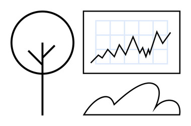 growth concept with line chart tree and cloud vector image