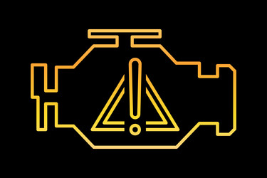 malfunction indicator icon on car dashboard check vector image