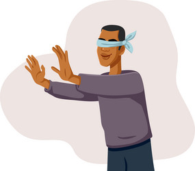 man with blindfold searching for something vector image